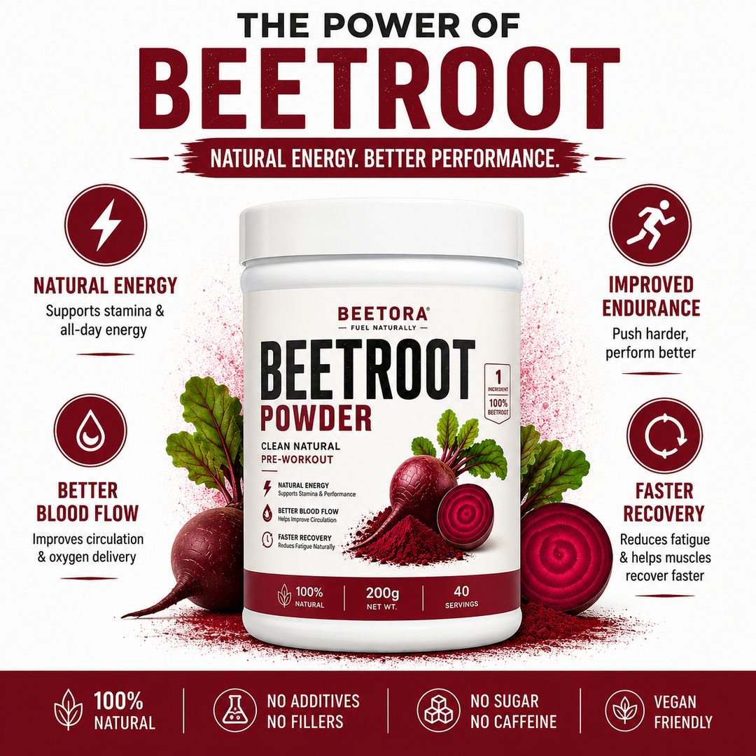 BEETORA Natural Beetroot Pre-Workout Powder