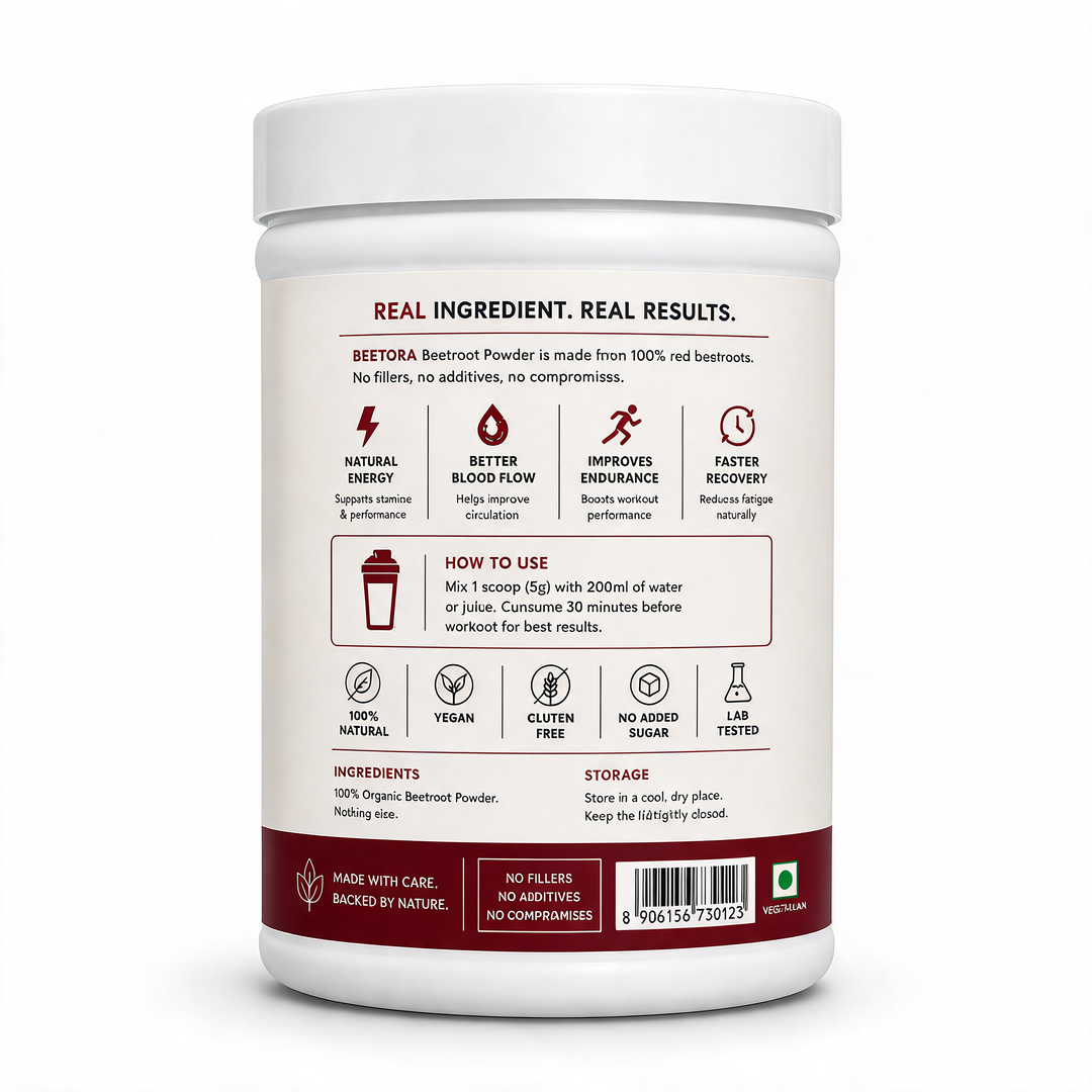 BEETORA Natural Beetroot Pre-Workout Powder